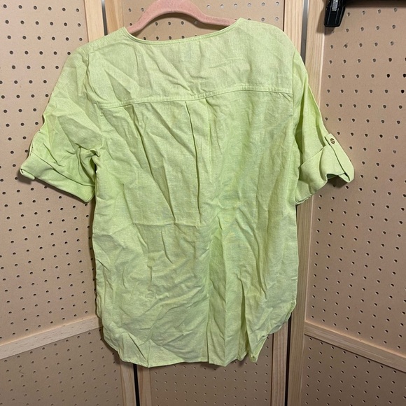 NWT Anne Klein naturally blended with Linen light green top size small - Picture 9 of 11